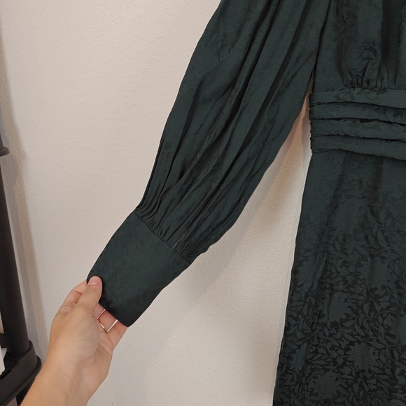 & Other Stories Gathers Long Sleeves Floral Jacquard Mini Dress Size 4 - Picture 9 of 14